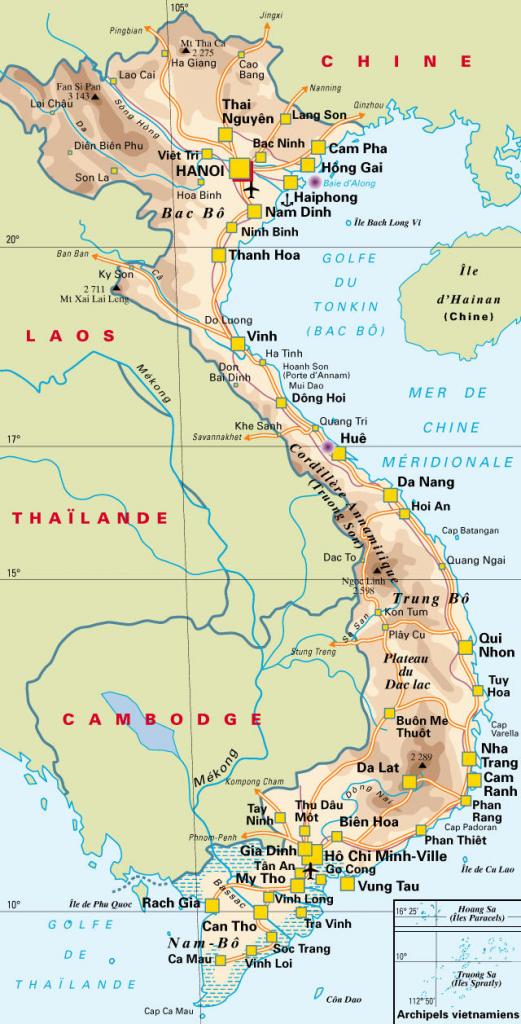 Carte du vietnam